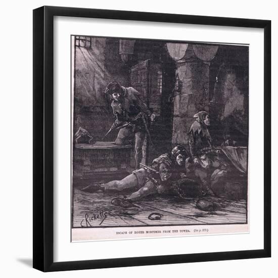 Escape of Roger Mortimer from the Tower Ad 1323-Charles Ricketts-Framed Giclee Print