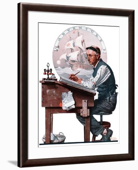 "Escape to Adventure", June 7,1924-Norman Rockwell-Framed Premium Giclee Print