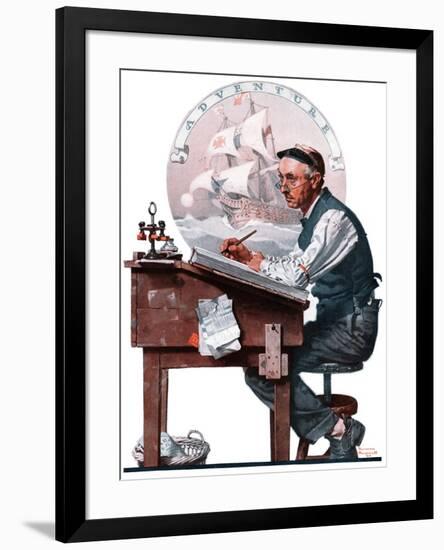 "Escape to Adventure", June 7,1924-Norman Rockwell-Framed Premium Giclee Print