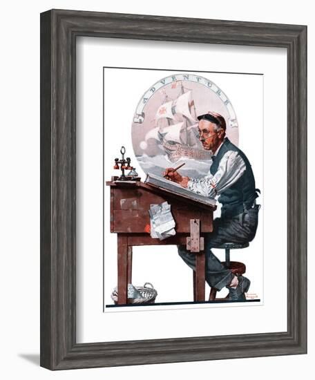 "Escape to Adventure", June 7,1924-Norman Rockwell-Framed Giclee Print