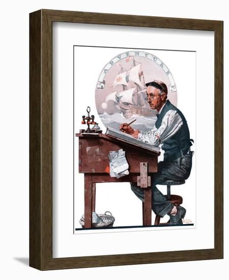 "Escape to Adventure", June 7,1924-Norman Rockwell-Framed Giclee Print