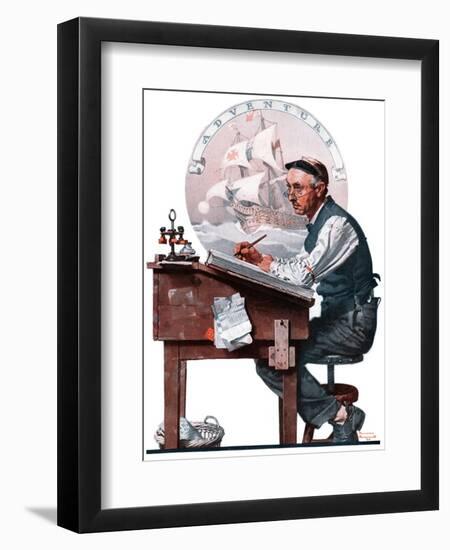 "Escape to Adventure", June 7,1924-Norman Rockwell-Framed Giclee Print