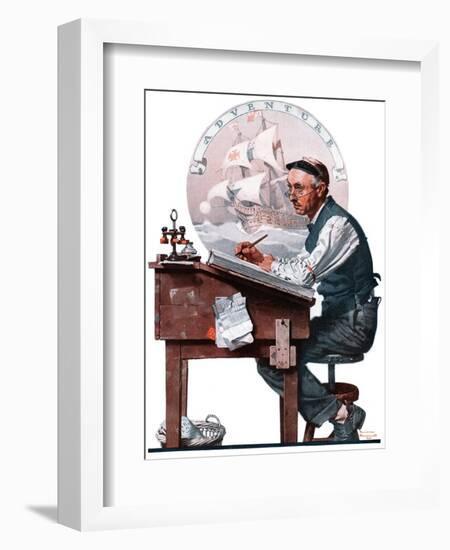 "Escape to Adventure", June 7,1924-Norman Rockwell-Framed Giclee Print