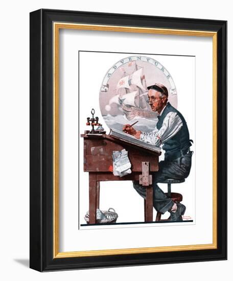 "Escape to Adventure", June 7,1924-Norman Rockwell-Framed Giclee Print