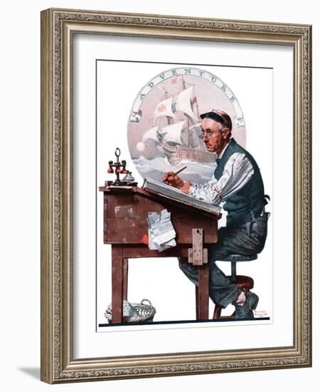 "Escape to Adventure", June 7,1924-Norman Rockwell-Framed Premium Giclee Print