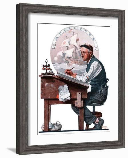 "Escape to Adventure", June 7,1924-Norman Rockwell-Framed Premium Giclee Print