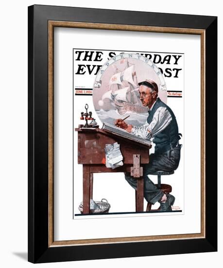 "Escape to Adventure" Saturday Evening Post Cover, June 7,1924-Norman Rockwell-Framed Giclee Print