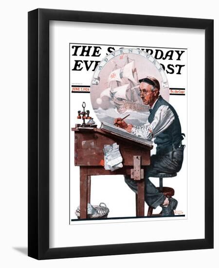 "Escape to Adventure" Saturday Evening Post Cover, June 7,1924-Norman Rockwell-Framed Giclee Print