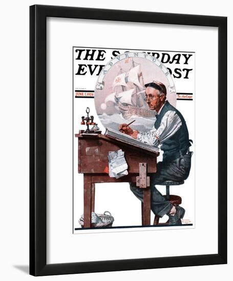 "Escape to Adventure" Saturday Evening Post Cover, June 7,1924-Norman Rockwell-Framed Giclee Print