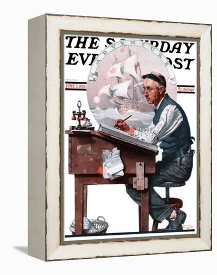 "Escape to Adventure" Saturday Evening Post Cover, June 7,1924-Norman Rockwell-Framed Premier Image Canvas