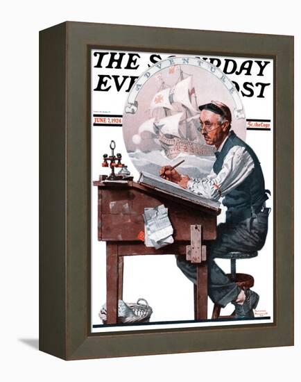 "Escape to Adventure" Saturday Evening Post Cover, June 7,1924-Norman Rockwell-Framed Premier Image Canvas