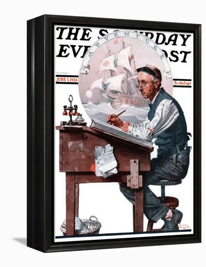 "Escape to Adventure" Saturday Evening Post Cover, June 7,1924-Norman Rockwell-Framed Premier Image Canvas