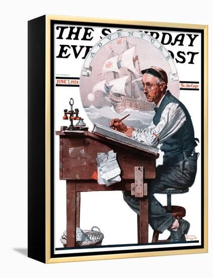 "Escape to Adventure" Saturday Evening Post Cover, June 7,1924-Norman Rockwell-Framed Premier Image Canvas