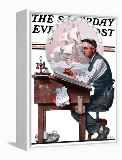 "Escape to Adventure" Saturday Evening Post Cover, June 7,1924-Norman Rockwell-Framed Premier Image Canvas