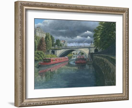 Escaping the Storm - North Parade Bridge Bath-Richard Harpum-Framed Art Print