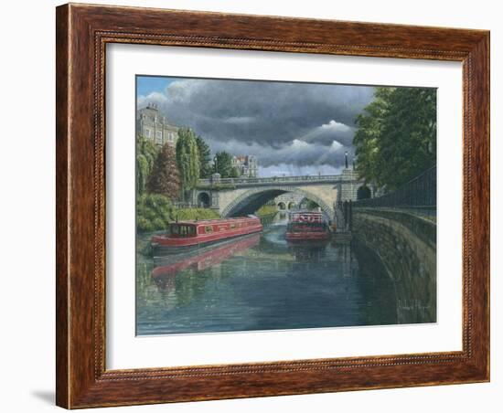 Escaping the Storm - North Parade Bridge Bath-Richard Harpum-Framed Art Print