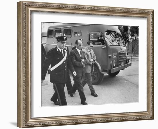 Escorting Sicilian Mafia Mobsters to Trial-null-Framed Photographic Print