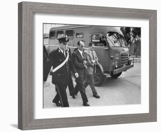 Escorting Sicilian Mafia Mobsters to Trial-null-Framed Photographic Print