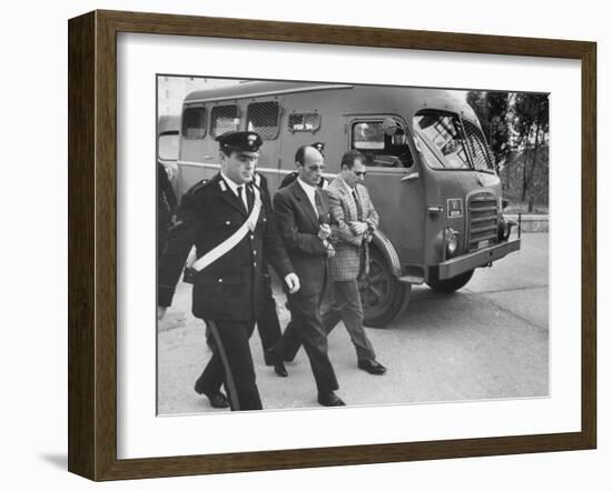 Escorting Sicilian Mafia Mobsters to Trial-null-Framed Photographic Print