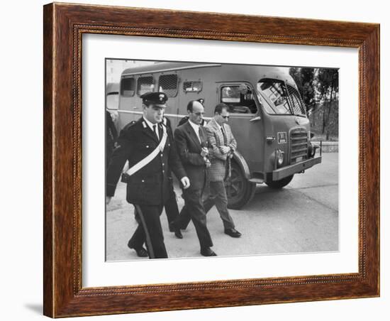 Escorting Sicilian Mafia Mobsters to Trial-null-Framed Photographic Print