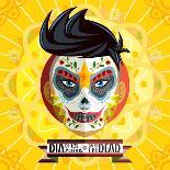 Dia De Los Muertos Day of the Dead Skull-escova-Stretched Canvas