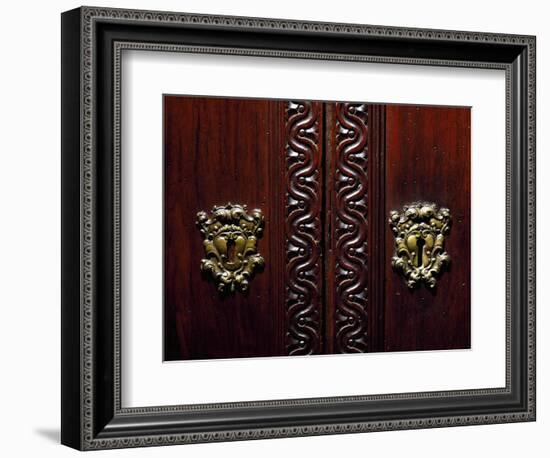 Escutcheon on Doors of Walnut Wardrobe with Farnese Family Coat of Arms, Italy-null-Framed Giclee Print