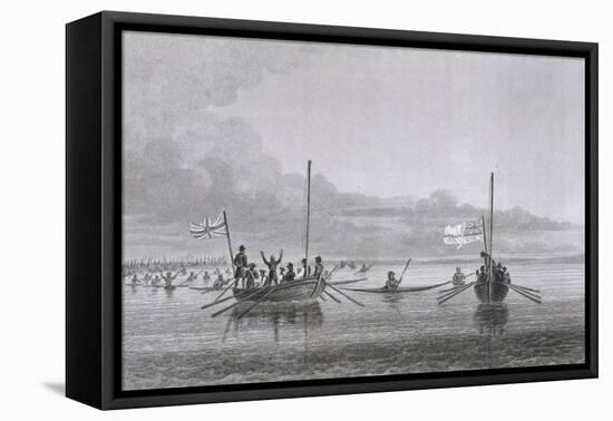 Eskimaux Coming Towards the Boats-Edward Finden-Framed Premier Image Canvas