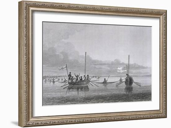 Eskimaux Coming Towards the Boats-Edward Finden-Framed Giclee Print