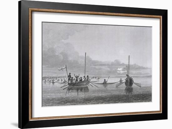 Eskimaux Coming Towards the Boats-Edward Finden-Framed Giclee Print