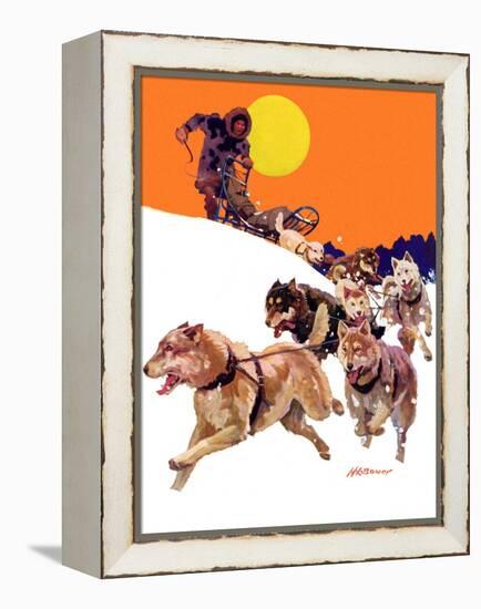 "Eskimo and Dog Sled,"February 29, 1936-Maurice Bower-Framed Premier Image Canvas