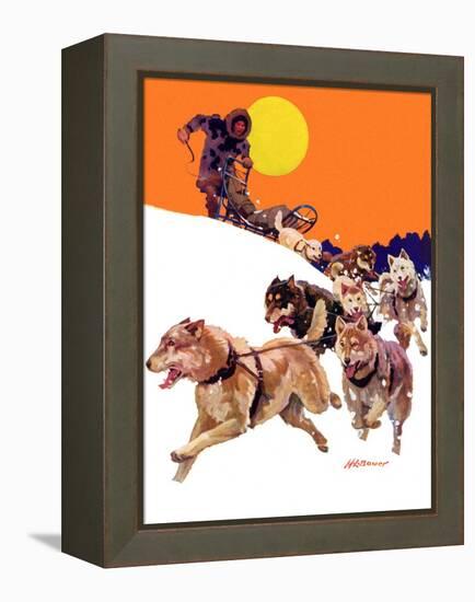 "Eskimo and Dog Sled,"February 29, 1936-Maurice Bower-Framed Premier Image Canvas