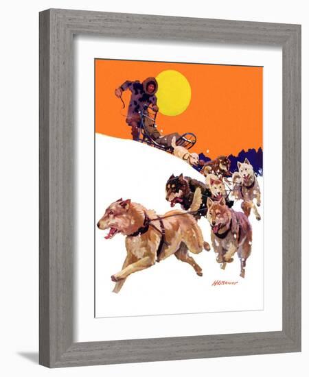 "Eskimo and Dog Sled,"February 29, 1936-Maurice Bower-Framed Giclee Print