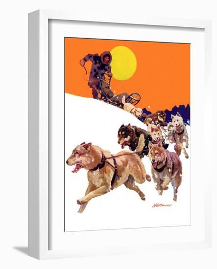 "Eskimo and Dog Sled,"February 29, 1936-Maurice Bower-Framed Giclee Print