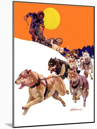 "Eskimo and Dog Sled,"February 29, 1936-Maurice Bower-Mounted Giclee Print