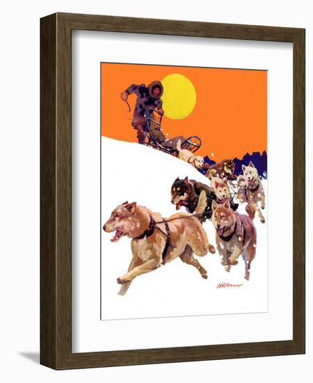 "Eskimo and Dog Sled,"February 29, 1936-Maurice Bower-Framed Giclee Print