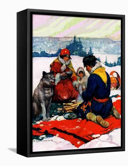 "Eskimo Family Meal,"March 1, 1928-Frank Schoonover-Framed Premier Image Canvas