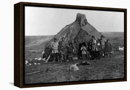 Eskimo Igloo Near Nome, Alaska Photograph - Nome, AK-Lantern Press-Framed Stretched Canvas