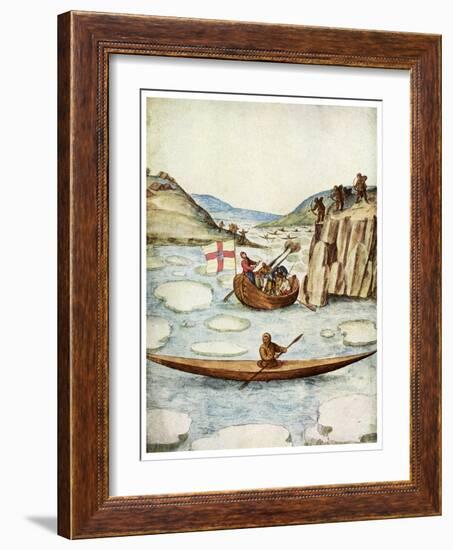 Eskimo Kayak, 1590-John White-Framed Giclee Print