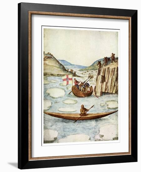 Eskimo Kayak, 1590-John White-Framed Giclee Print