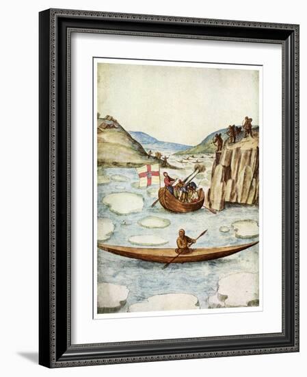 Eskimo Kayak, 1590-John White-Framed Giclee Print