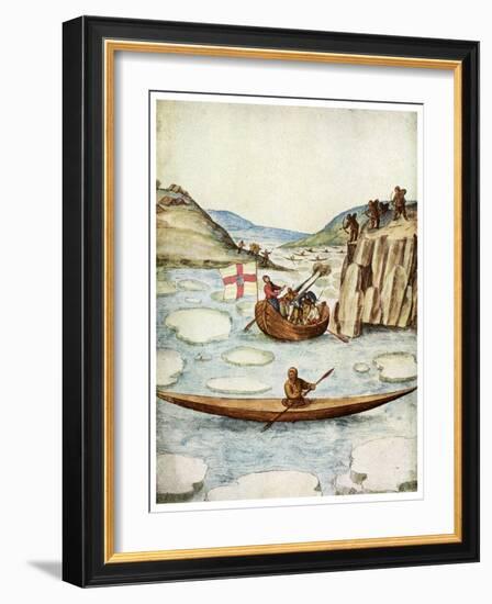 Eskimo Kayak, 1590-John White-Framed Giclee Print