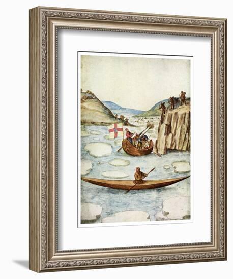 Eskimo Kayak, 1590-John White-Framed Giclee Print