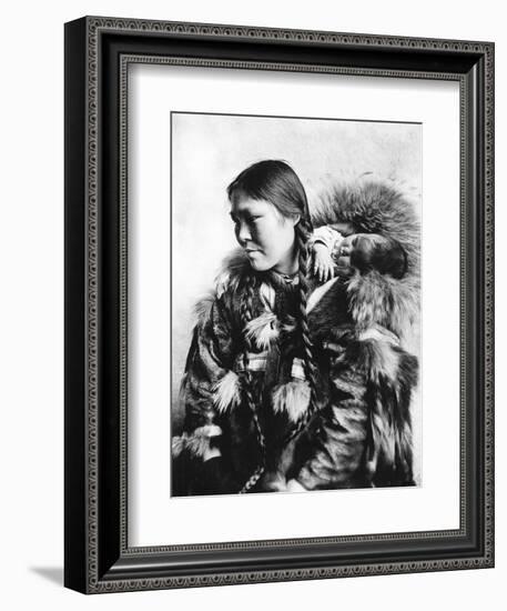Eskimo Mother and Child in Alaska Photograph - Alaska-Lantern Press-Framed Art Print