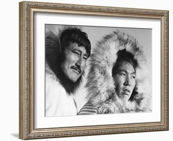 Eskimo Portraits from Artic Trip- Coppermine August 1937-Margaret Bourke-White-Framed Photographic Print