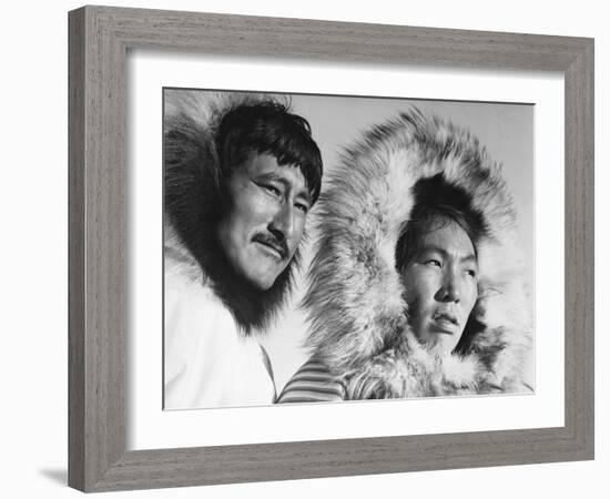 Eskimo Portraits from Artic Trip- Coppermine August 1937-Margaret Bourke-White-Framed Photographic Print