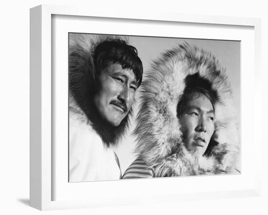 Eskimo Portraits from Artic Trip- Coppermine August 1937-Margaret Bourke-White-Framed Photographic Print