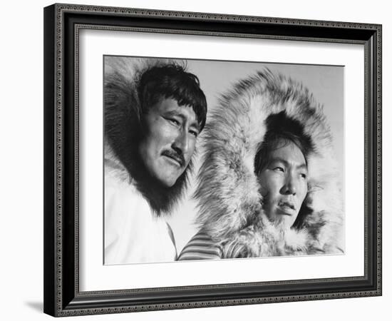 Eskimo Portraits from Artic Trip- Coppermine August 1937-Margaret Bourke-White-Framed Photographic Print