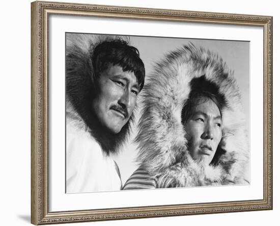 Eskimo Portraits from Artic Trip- Coppermine August 1937-Margaret Bourke-White-Framed Photographic Print