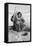 Eskimo Woman Fishing through Ice in Alaska Photograph - Alaska-Lantern Press-Framed Stretched Canvas