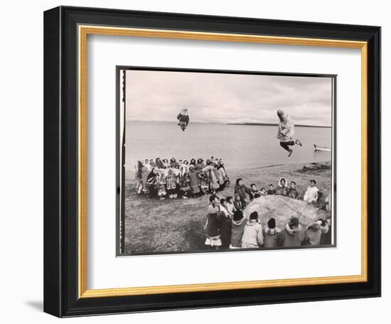 Eskimos Using Homemade Trampolines to Celebrate the End of Whaling Season-Ralph Crane-Framed Photographic Print